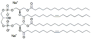 Molecular structure of the compound: Cardiolipin (16:0/18:1/16:0/18:1) (Na, solution in chloroform)