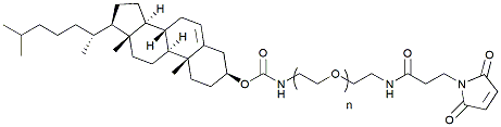 Molecular structure of the compound: Cholesterol-PEG-MAL, MW 2,000