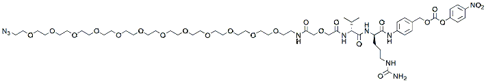 Molecular structure of the compound: Azido-PEG12-Amido-Val-Cit-PAB-PNP