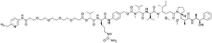 Molecular structure of the compound: Picolyl azide-PEG4-Val-Cit-PAB-MMAE