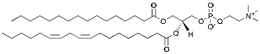 Molecular structure of the compound: 1-Palmitoyl-2-Linoleoyl-sn-glycero-3-PC (solution in chloroform)