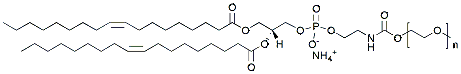Molecular structure of the compound: DOPE-mPEG, MW 350