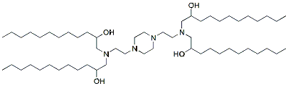Molecular structure of the compound: 1,1,1,1-[1,4-Piperazinediylbis(2,1-ethanediylnitrilo)]tetrakis[2-dodecanol]