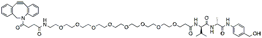 Molecular structure of the compound: DBCO-PEG-8-Val-Ala-PAB