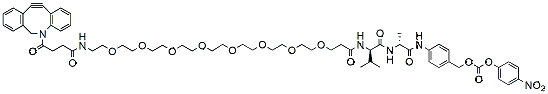Molecular structure of the compound: DBCO-PEG8-Val-Ala-PAB-PNP