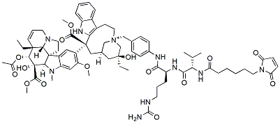Molecular structure of the compound: MC-Val-Cit-PAB-vinblastine