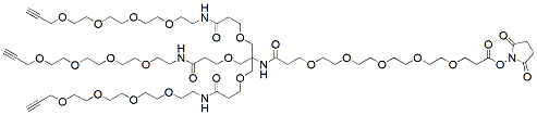 Molecular structure of the compound: NHS-PEG5-tris-PEG4-alkyne