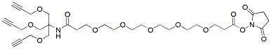 Molecular structure of the compound: NHS-PEG5-tris-alkyne