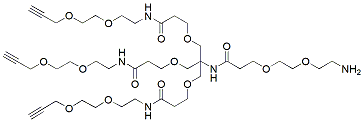 Molecular structure of the compound: Amino-PEG2-tris-PEG2-alkyne, HCl salt