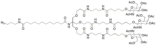 Molecular structure of the compound: 3-Azido-propylamino-C12-tris-&szlig;-GalNAc-PerAc