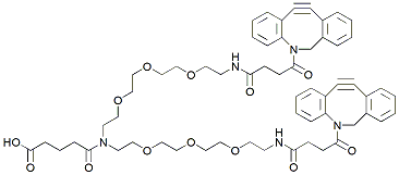Molecular structure of the compound: Acid-C5-amido-bis-PEG3-DBCO