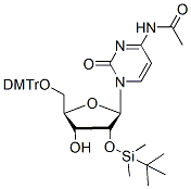 Molecular structure of the compound: 5-DMT-2-tBDSilyl Cytidine (n-acetyl)
