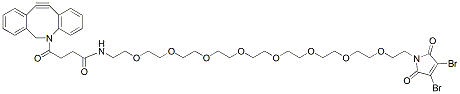 Molecular structure of the compound: 3,4-Dibromo-Mal-PEG8-amide-DBCO
