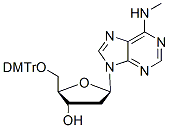 Molecular structure of the compound: 5-O-DMT-N6-methyl-2-deoxyadenosine