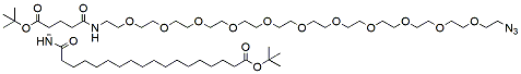 Molecular structure of the compound: azide-PEG11-Z-Glu-18-(tert-Butoxy)-18-oxooctadecanate t-butyl ester)