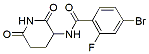 Molecular structure of the compound: 4-Bromo-N-(2,6-dioxopiperidin-3-yl)-2-fluorobenzamide