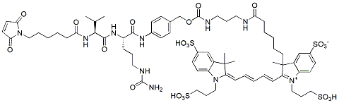 Molecular structure of the compound: Mal-Val-Cit-BP Fluor 647