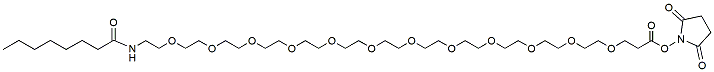 Molecular structure of the compound: Octanoic acid-PEG12-NHS ester