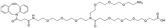 Molecular structure of the compound: Acid-PEG4-(PEG3-amine)-(PEG3-DBCO)