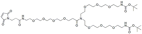 Molecular structure of the compound: N-(Mal-PEG4)-N-bis(PEG3-Boc)