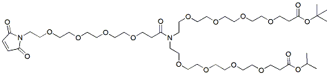 Molecular structure of the compound: N-(Mal-PEG4-carbonyl)-N-bis(PEG4-t-butyl ester)