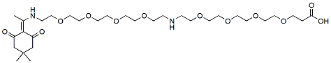 Molecular structure of the compound: N-(PEG4-Dde)-N-PEG4-acid, HCl salt