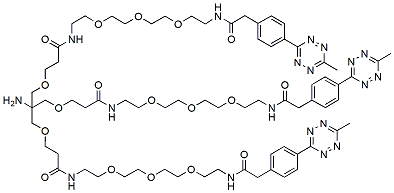 Molecular structure of the compound: Amine-tris-PEG3-methyltetrazine, TFA salt