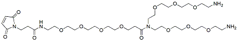 Molecular structure of the compound: N-(Mal-PEG4)-N-bis(PEG3-amine), TFA salt