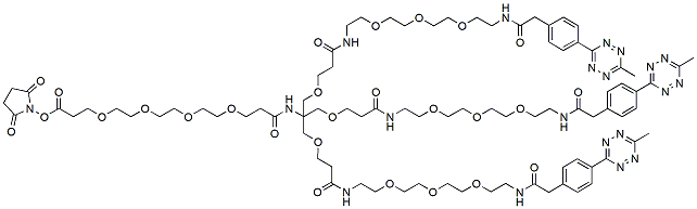 Molecular structure of the compound: NHS ester-PEG4-Amide-tris-PEG3-methyltetrazine