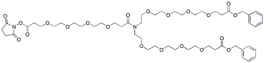 Molecular structure of the compound: N-(NHS ester-PEG4)-N-bis(m-PEG4)-benzyl ester