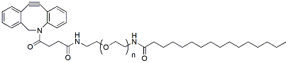 Molecular structure of the compound: Palmitic acid-PEG-DBCO, MW 2,000