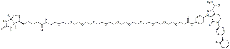 Molecular structure of the compound: Apixaban-PEG11-biotin