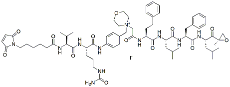 Molecular structure of the compound: MC-Val-Cit-PAB-carfilzomib iodide