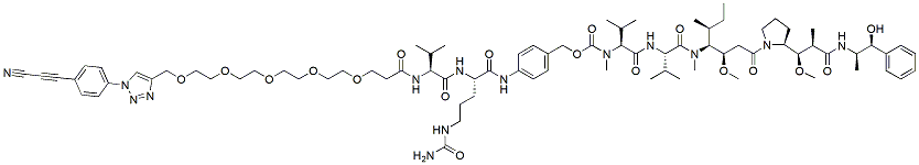 Molecular structure of the compound: APN-PEG5-VC-PAB-MMAE