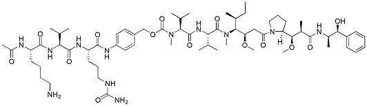 Molecular structure of the compound: Ac-Lys-Val-Cit-PABC-MMAE, Formic salt