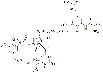 Molecular structure of the compound: Val-Cit-amide-Ph-Maytansine