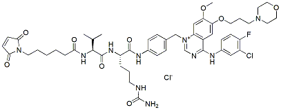Molecular structure of the compound: Mc-Val-Cit-PAB-Gefitinib chloride