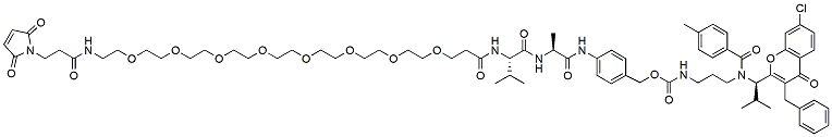 Molecular structure of the compound: Mal-PEG8-Val-Ala-PAB-SB-743921