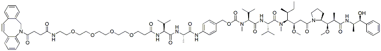 Molecular structure of the compound: DBCO-PEG4-VA-PABC-MMAE