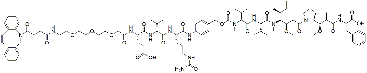 Molecular structure of the compound: DBCO-PEG3-Glu-VC-PAB-MMAF