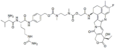 Molecular structure of the compound: Val-Cit-PAB-DEA-Dxd, TFA salt