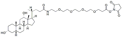 Molecular structure of the compound: Deoxycholic acid-PEG4-NHS ester