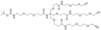 Molecular structure of the compound: t-Boc-N-amido-PEG2-Amide-Tri-(propargyl-PEG2-ethoxymethyl)-methane