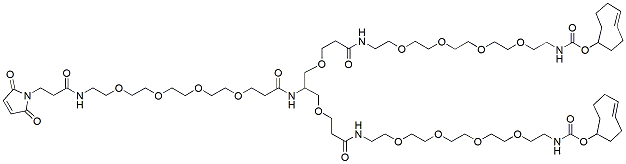 Molecular structure of the compound: Mal-PEG4-Amide-bis(3-methoxypropanamide-PEG4-TCO)-Methane