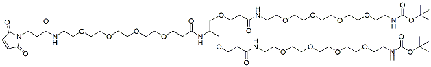 Molecular structure of the compound: Mal-PEG4-Amide-bis(3-methoxypropanamide-PEG4-N-Boc)-Methane