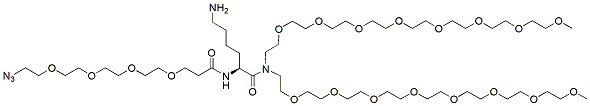 Molecular structure of the compound: Azido-PEG4-Lys-bis(m-PEG8)