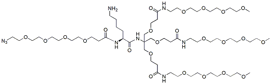 Molecular structure of the compound: Azido-PEG4-Lys-Tris-tri-(m-PEG4)