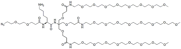 Molecular structure of the compound: Azido-PEG2-Lys-Tris-tri-(m-PEG8)