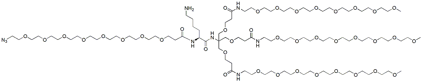 Molecular structure of the compound: Azido-PEG8-Lys-Tris-tri-(m-PEG8)