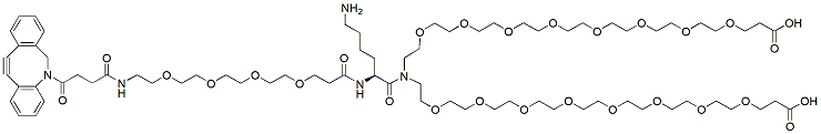 Molecular structure of the compound: DBCO-PEG4-Lys-bis(PEG8-acid)